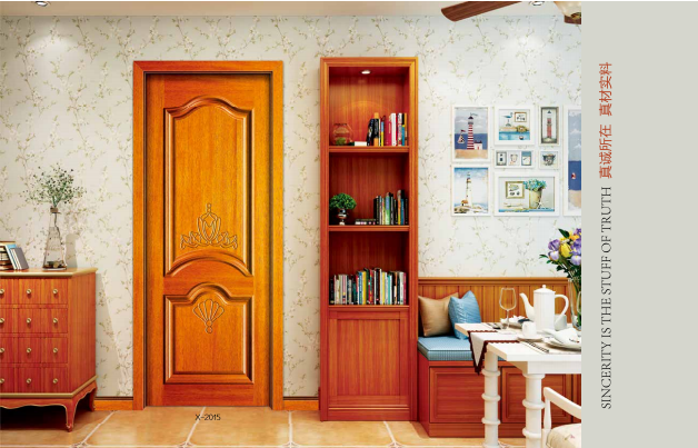 2019年新款鑫順來X-2015雕花鑲扣線實木復合烤漆門