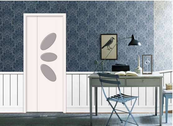 2019年新款雕花叉色鑫順來(lái)X-2006白色實(shí)色烤漆門(mén)