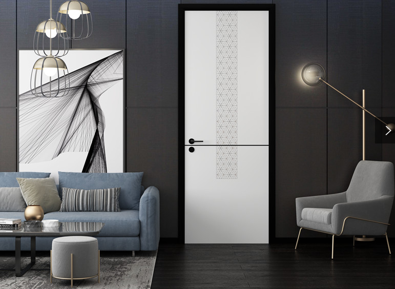 鑫順來(lái)X-4011黑白混搭實(shí)木烤漆門(mén)