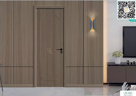 廠價(jià)新款鑫順來21-153掃碼輕奢鑲金屬條木門，掃二維碼看裝修風(fēng)格