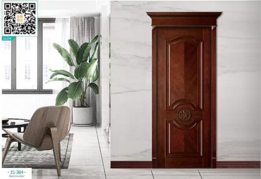廠價(jià)新款鑫順來(lái)21-364掃碼帶扣線，實(shí)木花，帽頭豪華木門，掃二維碼看裝修風(fēng)格