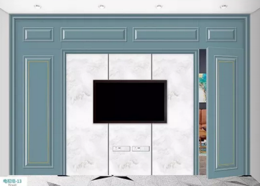廠價(jià)新款鑫順來(lái)DQ-13掃碼地中海式電視墻,掃二維碼看裝修風(fēng)格